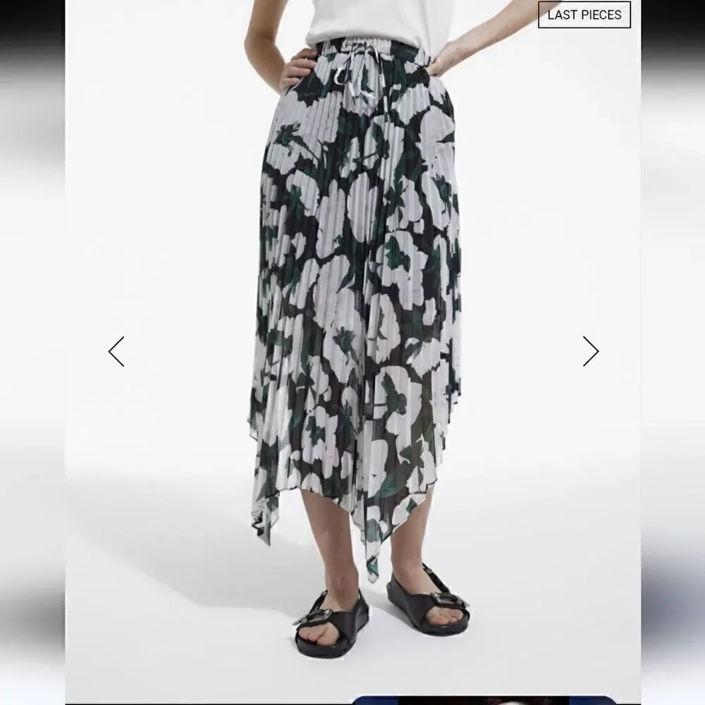 The Kooples Long Printed Pleated Skirt Size 0